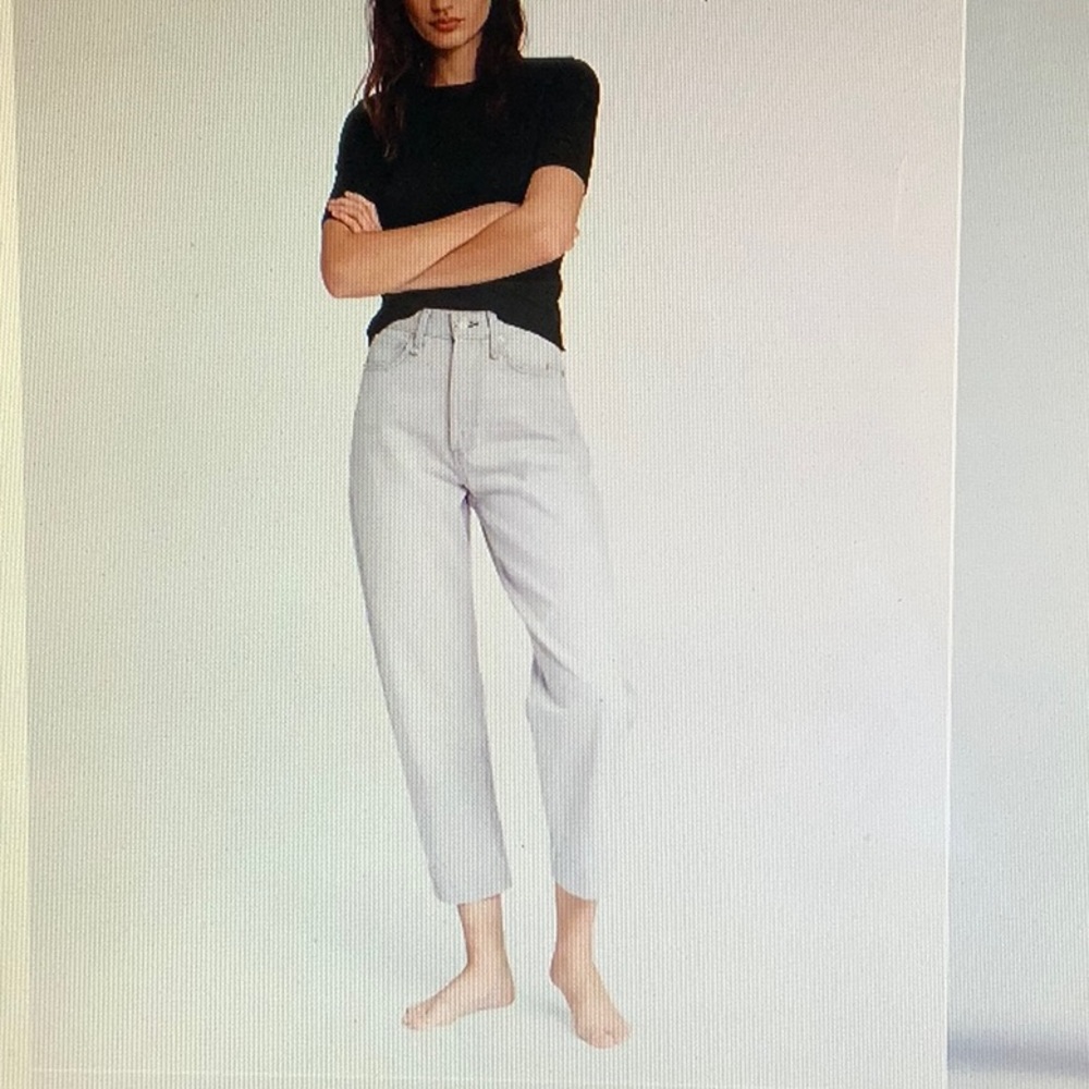 Rag & Bone 90s High-Rise Jean, Anchor Relaxed Fit Light Grey Wash Jean Size 25